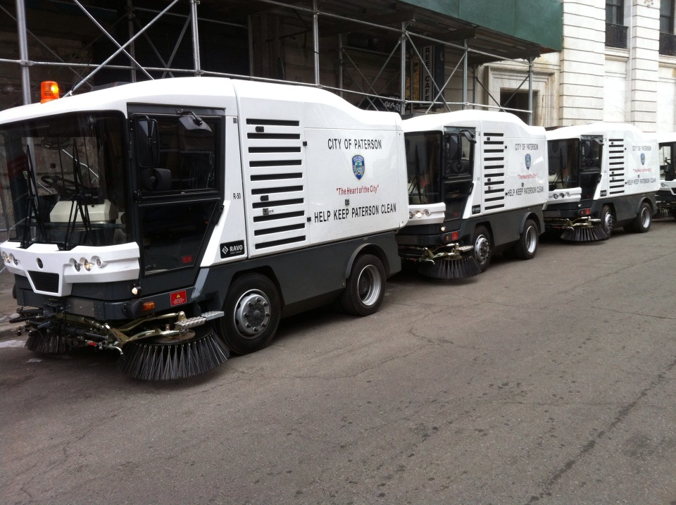 Ravo-5 sweepers parked on Washington Street adjacent to the City Hall Building.