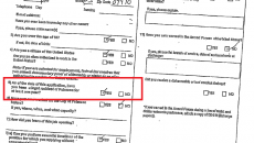 Portion of Turi's application where he check marked on Paterson residency.
